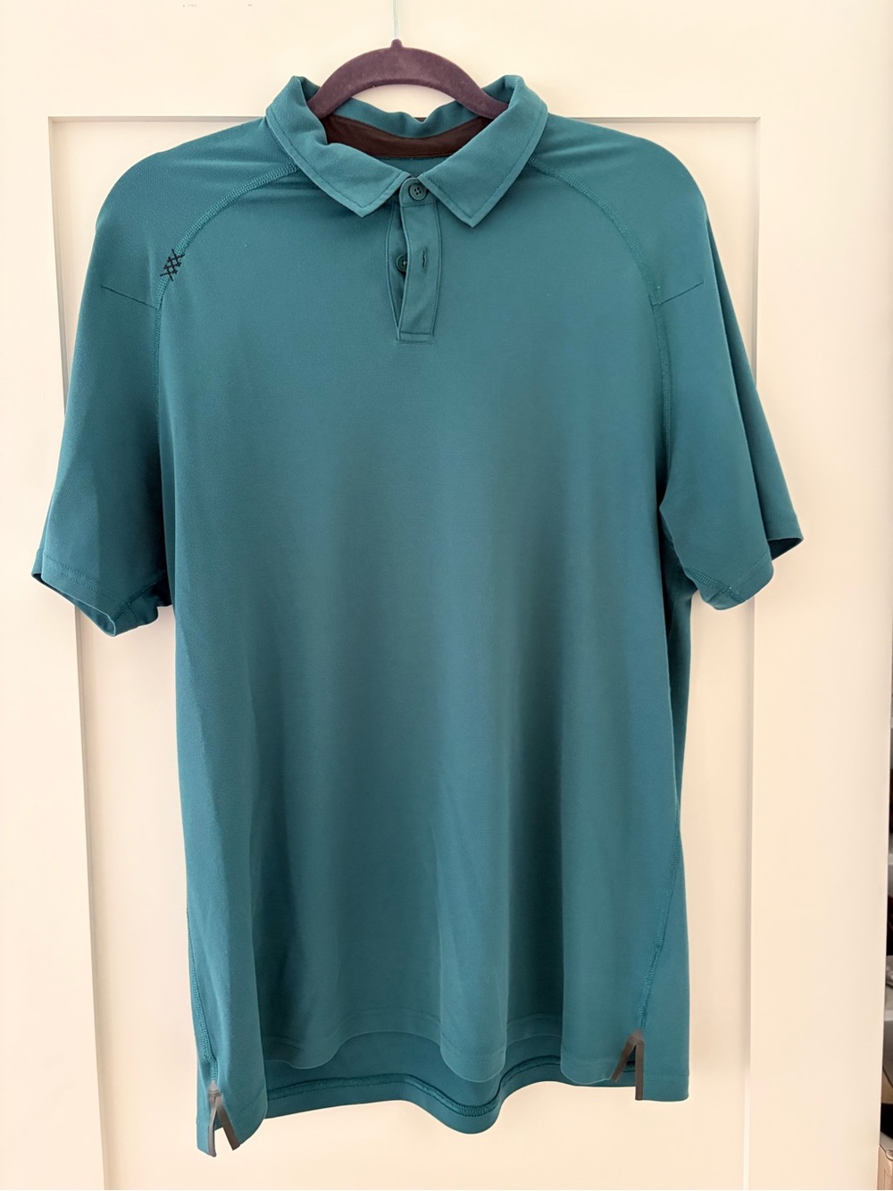 Rhone Delta Pique Polo - Teal Short-Sleeve Polo Performance Shirt